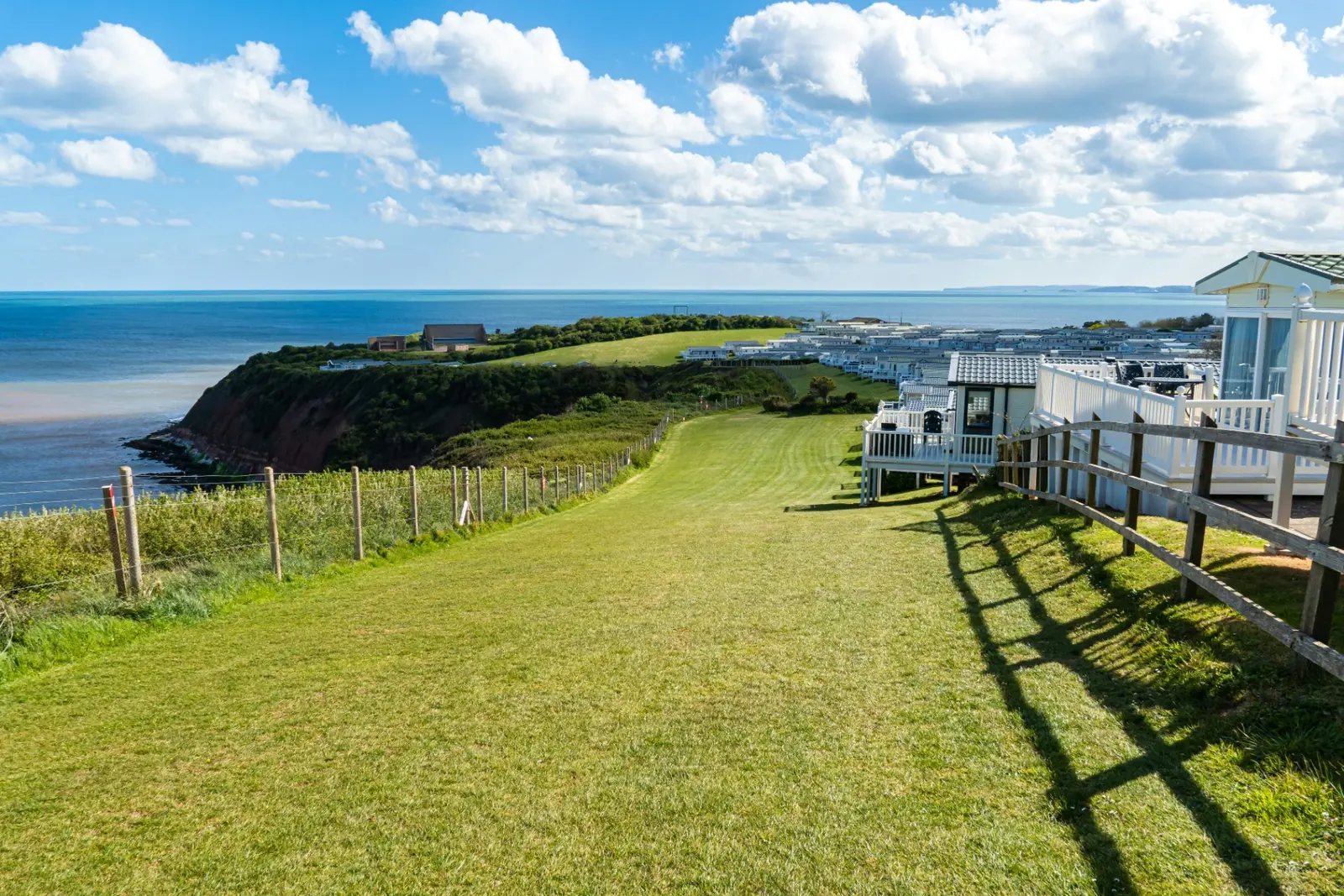 Aerial view of a UK holiday and caravan park