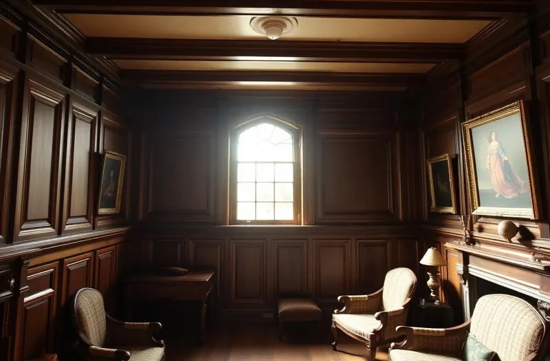 Discreet access point in a wood-panelled period room