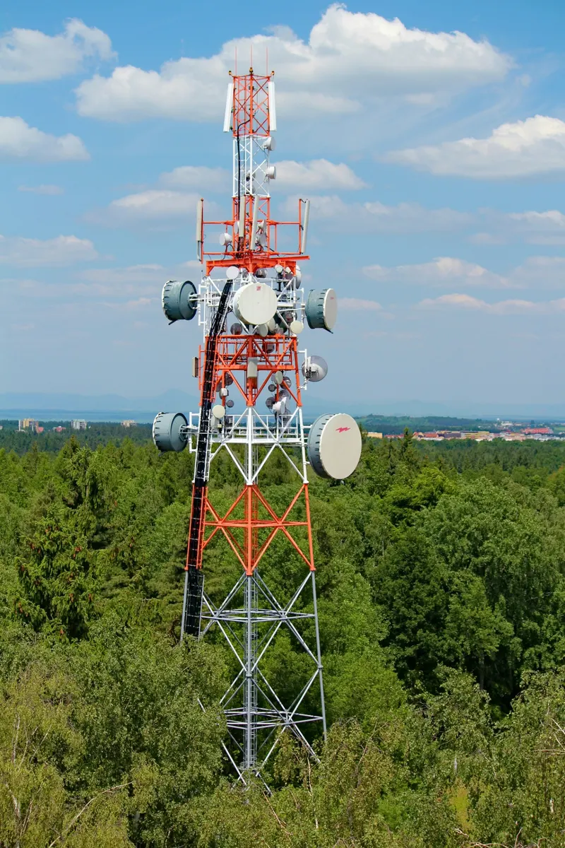 Cellular mast near a golf clubhouse
