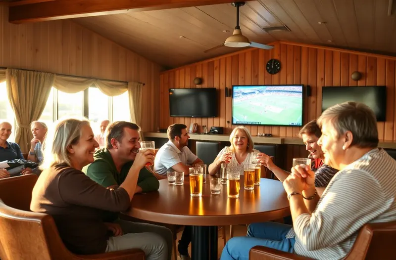 Holiday park clubhouse interior with a Wi-Fi access point