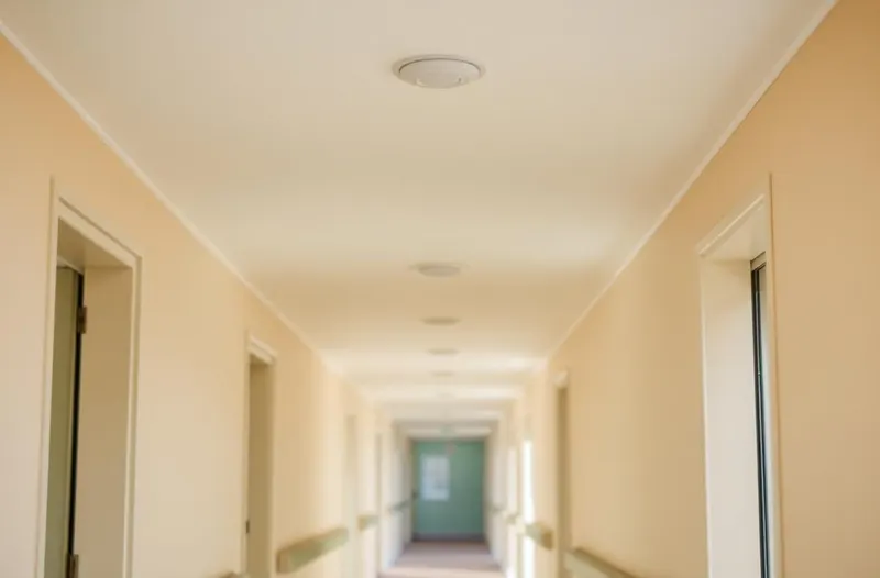 Wi-Fi access point in a care home corridor