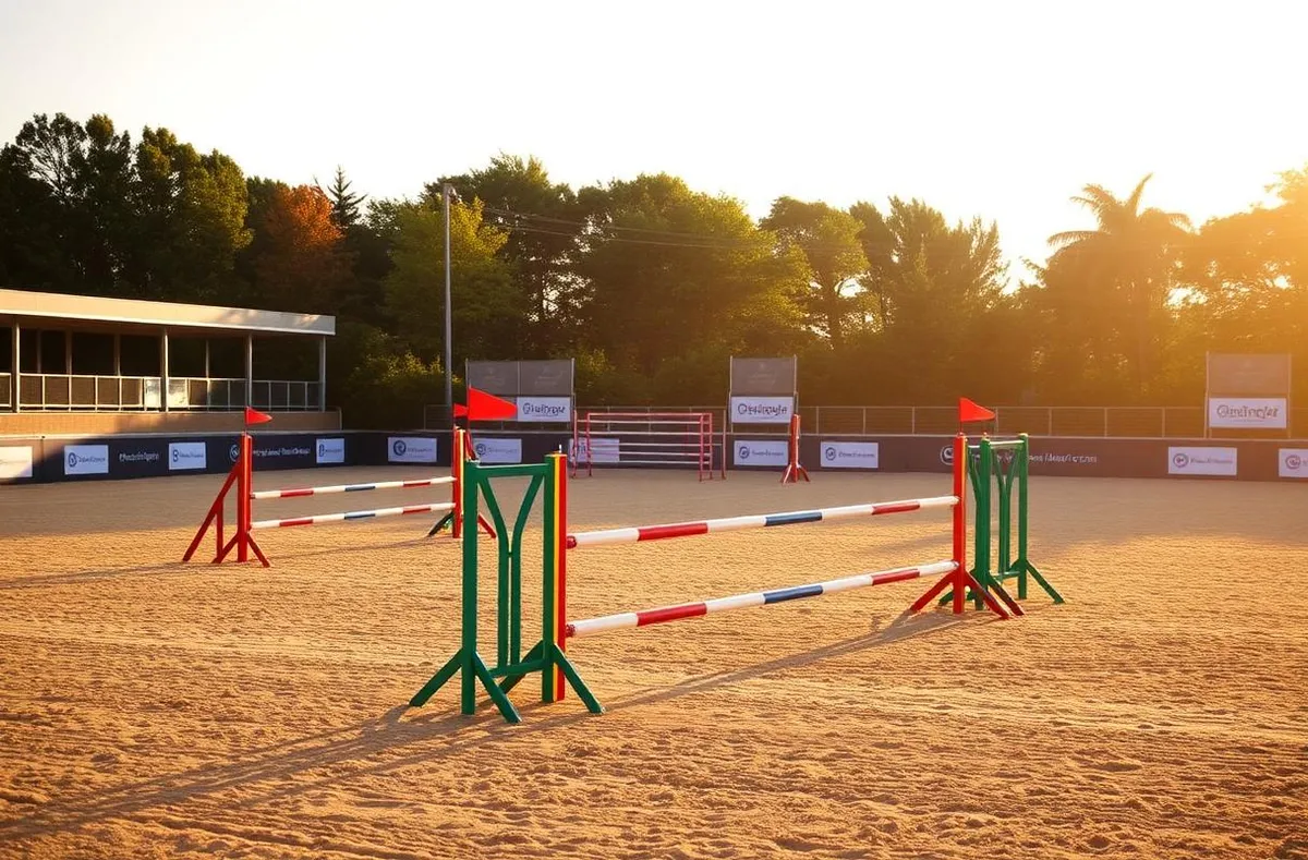 Indoor equestrian arena interior